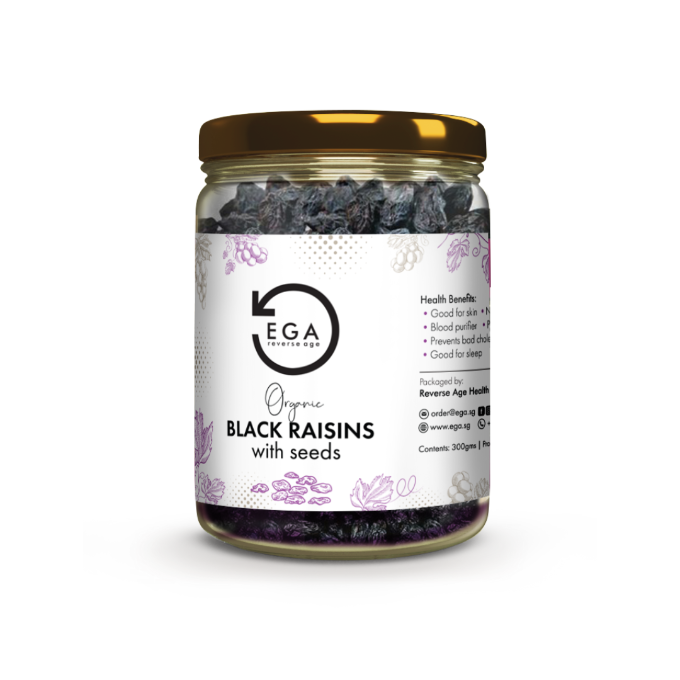 Organic Black raisins with seeds