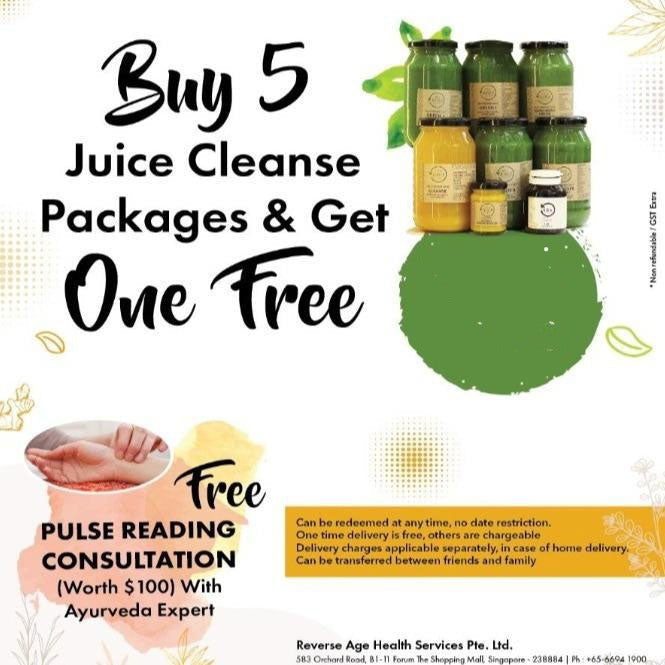 buy 5 juice cleanse packs and get the 6th free