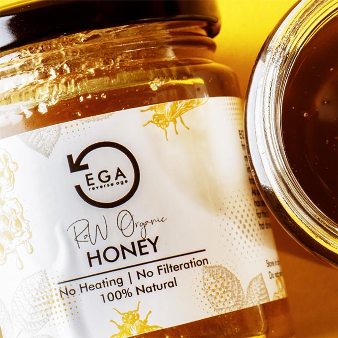 EGA raw organic honey - no heating & no filteration and 100% natural.
