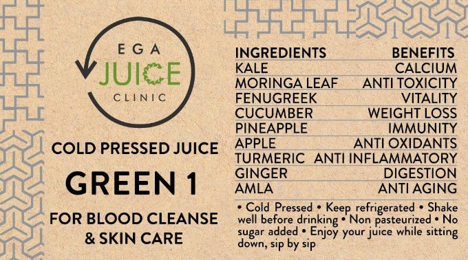 Green 1 juice in kapha juice cleanse