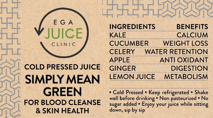 Simply Mean Green Juice in kapha Juice Cleanse 