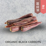 Load image into Gallery viewer, EGA Organic Black Carrots are low in calories and rich in dietary fibre, vitamin K, vitamin C, potassium, and manganese