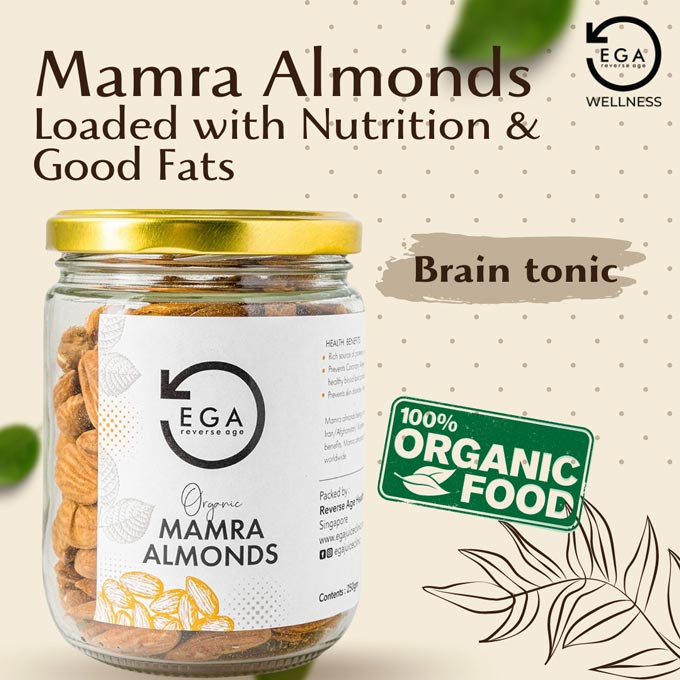 organic mamra almonds with good fats